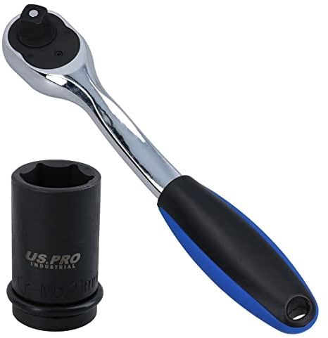 AB Tools 21mm Scaffolders Scaffolding Scaffold Impact Socket + 1/2” Drive Curved Ratchet