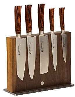 feinspan Messerblock Magnetisch Holz für 10 Messer (Nussbaum)