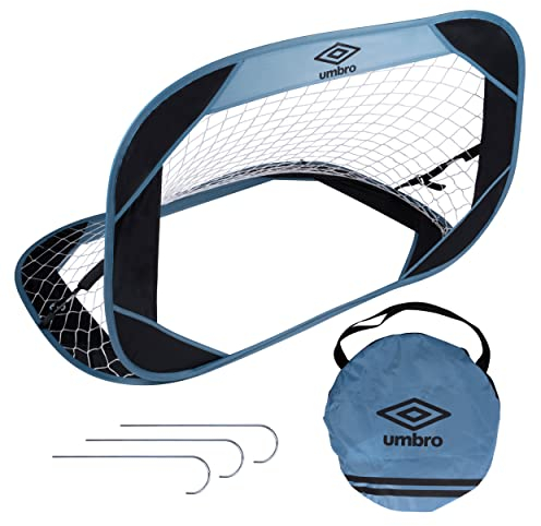 Umbro Fußballtor - 110 x 78 x 78 cm - Fußball Tor mit Reisetasche - Fussballtore für Garten Kinder und Erwachsene - Fussball Trainingszubehör für Innen und Außen - Kunststoff - Schwarz