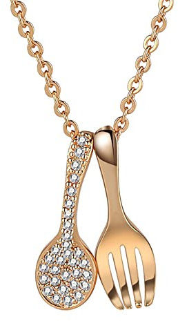 Vipomkowa Necklace Spoon Light Clavicle Chain Small And Fork Diamond Niches Luxury Necklaces & Pendants Self Love Necklace