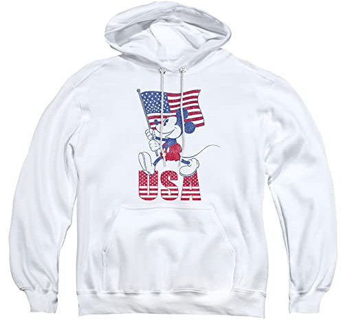 Cotton Soul Disney Mickey Mouse USA Hoodie, White, LRG