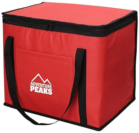 MyGarden 60L Soft Insulated Cooler Bag Box Thermos Portable Lightweight Keeps Food Drinks Cool Delivery Beach Camping BBQ Shopping Fishing Picnic Festivals Lunch Outdoor Travel (60 Litre Red)