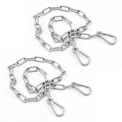 2 Pezzi Catena Acciaio Inox,Catena Metallo 1m x 3mm,Gancio Catena,Catena Inox per Decorativa Interni ed Esterni
