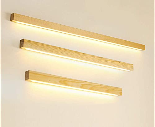 LED Wandleuchte Innen Moderne Hölzern Wandlampe Dimmbar Acryl Down Spiegelleuchte Eck Lange Lichtleiste Wandbeleuchtung Badlampe für Badzimmer Schlafzimmer Wohnzimmer Treppen (A,120CM)