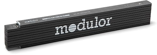 Modulor Zollstock (Meterstab), Holz schwarz, mit Modulor Logo, Buchenholz, b = 16 mm, 2 m