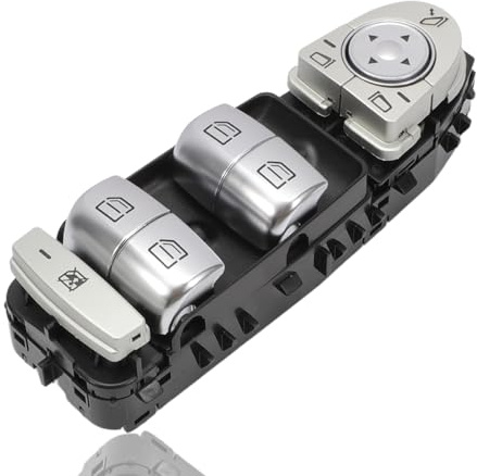 Konuooer Interruptor de Elevalunas Eléctrico compatible con Merce-des Clase C W205 AMG S205 GLC X253 Clase A Botón de Ventana Lateral Conductor 2229056800 2059056811