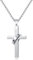 CyxenNova Kreuz Kette Herren Halskette Mit Ring, Edelstahl Silberkette Mit Anhänger, Königskette Silber, Kruzifix Mit Schriftzug, Schmuck Geschenke