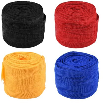 MiOYOOW 4 Pezzi Fasce Boxe Guanti, 2,5/5 M Bende da Polso per Arti Marziali con Fibbia, Bendaggi Guantoni da Boxe per Allenamento Boxe