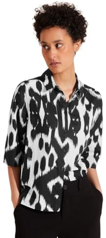 Street One Damen Sommer Leinen Bluse Black,38
