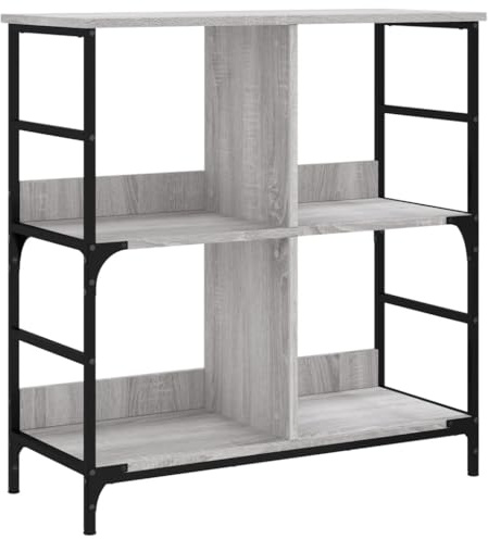 vidaXL Bücherregal Grau Sonoma 78,5x33x82 cm Holzwerkstoff