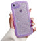 ZTUOK Compatible with iPhone 7/8/SE 2020/SE 2022 Case for Girls,Cute Clear Sparkly Bling Star Design Curly Wave Case Shockproof Protective Slim Soft TPU Glitter Cover for iPhone 7/8/SE 2/SE 3-Purple