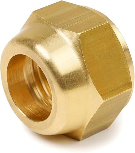 Idoneo Linea Set di nippli di collegamento in ottone con dado per tubi refrigeranti, compatibile con tubi da 1/2, 1/4, 3/8, 5/8 (dado di accoppiamento, 1/2 (fi 12,7 mm)