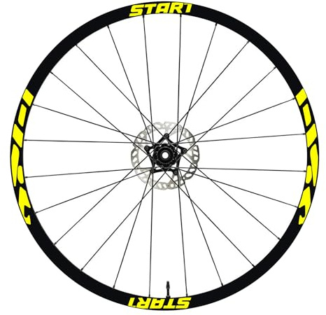 DualColorStampe Aufkleber Felgen 26 - 27,5 - 28-29 Zoll Fahrrad MTB Bike Sticker Felgen MOUNTAIN BIKE COD. B0157 (26 Zoll, Fluoreszierendes Gelb)