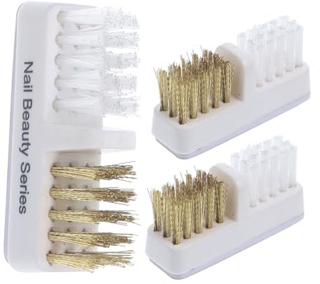 Housoutil 3pcs Nail Drill Bits Copper Wire Brush Cleaner for Nails Art Drill Bits Brush