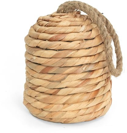 HAMOTOPI Decorative Door Stop With Handle - Natural Water Hyacinth Nautical Doorstop for Inside, Weight to Keep Open - Cute Stoppers for Bottom, Heavy Weighted