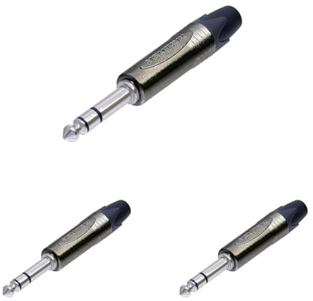 Neutrik NP3X-BAG Stereo Klinkenstecker, vernickelte Kontakte, schwarzes Gehäuse, 3 poligr 6.35 mm (Packung mit 3)