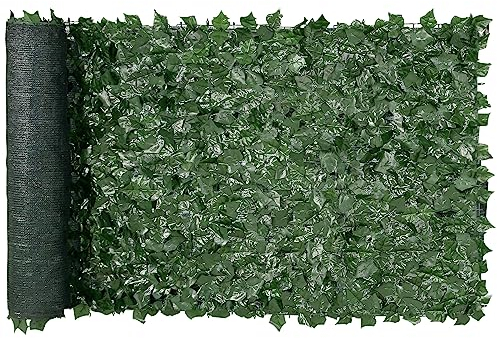 VEVOR Recinzione privacy 99x249 cm recinzione artificiale in edera retro in rete connessione rinforzata, Siepi artificiali foglie decorazione per giardino cortile balcone, Pannelli privacy balcone