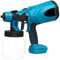 Akku Farbsprühsystem kompatibel für Makita 18V Akku, 800ml HVLP Lackierpistole,Förderleistung 650 ml/min,3 Spritzmuster, Farbsprühgerät für Wände,Möbel,Zäune (Ohne Akku)