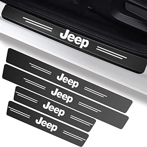 per Jeep protezione del davanzale della portiera dell'auto per Jeep Grand Cherokee Wrangler Compass Renegade Patriot Grand Comander, Pellicola protettiva in carbonio adesivo batticalcagno