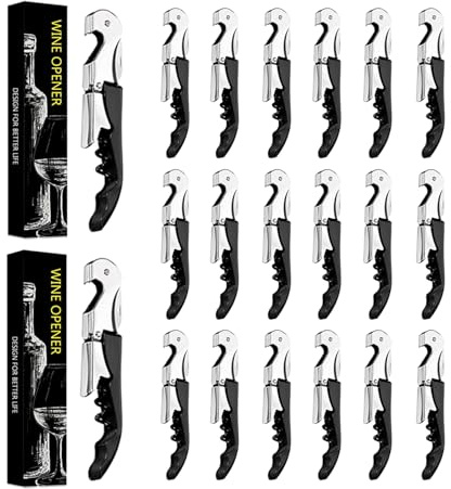 MADEHAY 10 Stück Schwarz Kellnermesser 3-in-1 Flaschenöffner