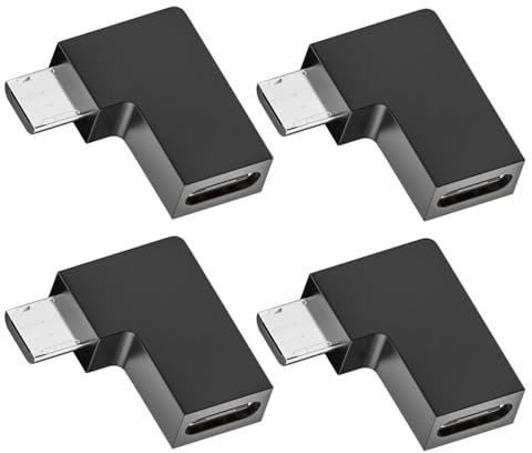 CY Adapter 4pcs/lot USB-C USB2.0 Type C Female to Micro USB Male Power Data Adapter 90 Degree Left Angled Type