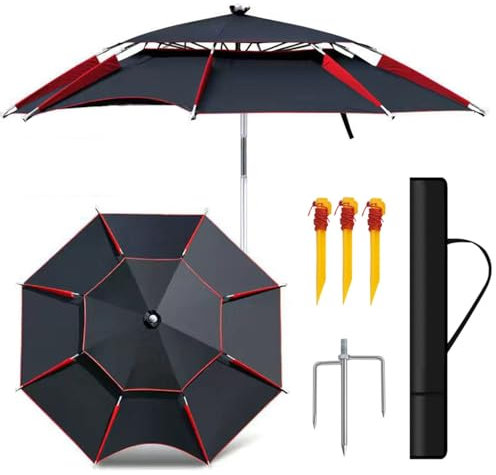 220cm 240cm 260cm ombrellone da pesca para all'aperto, Ombrellone da Spiaggia Impermeabile Parasole piscina portatile Resistenza al Vento(200cm)