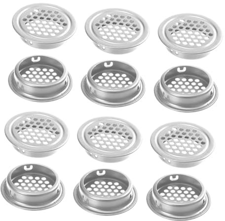 Gadpiparty 20piezas Rejillas Ventilación Circular Hogar Orificios Acero Inoxidable Tapa Ventilación Rejilla Disipación Calor