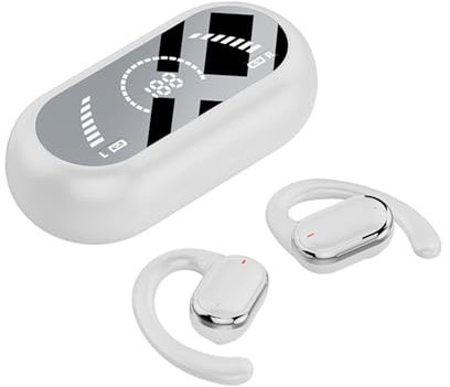 ZIHANMOHAN Cuffie Bluetooth ad orecchio aperto, Cuffie sportive senza fili, Bluetooth 5.49, Cuffie stereo aperte con suono surround (bianco)