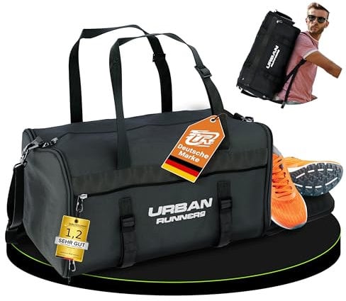 UR® Premium XXL Sporttasche 50L – Robuste 3-in-1 Gym-Tasche mit Rucksackfunktion | Fitness & Reisetasche mit Nassfach & Schuhfach – Strapazierfähig, leicht, ideal für Gym, Reisen Handgepäck & Alltag