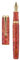 Hongdian A7 Stabilized Wood Fountain Pen, Fine Nib Chinese Knot Carving Handcraft Pen with Converter and Metal Box Set (Coral Red)