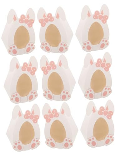 KOCKSHION 10stücke -süßigkeitenboxen Teiliges Mit Süßen Hasenmotiven Für Ostern Zur Dekoration Und Aufbewahrung Von Süßigkeiten Keksen Und Geschenken Aus Hochwertigem Leicht Und