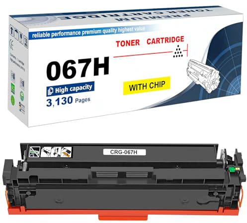 067H 067 H Toner Cartridge Black Compatible for Canon i-SENSYS LBP631 LBP631Cw LBP633 LBP633Cdw MF651 MF651Cw MF655 MF655Cdw MF657 MF657Cdw Printers High-Yield (BK)