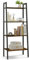 DEILALY Bookshelf, 4-Tier Small Ladder Shelves 43cm, Narrow Shelf Tablette for Bedroom, Shelving Unit for Livingroom, Outdoor Display Cabinet, Corner Ladder Shelf, Rustic Brown
