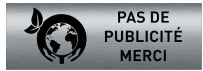 AUA SIGNALETIQUE - Plaque SIGNALÉTIQUE Aluminium Brossé AluSign 75X25 mm - (Pas de Publicité Noir)