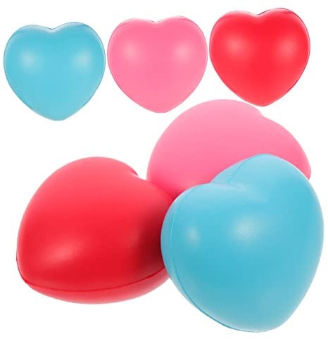 CIYODO Herz Stressball 6 Stück für Kinder Quetschspielzeug zur Stressreduktion Tragbar und Sicher Accessoire für Partys und