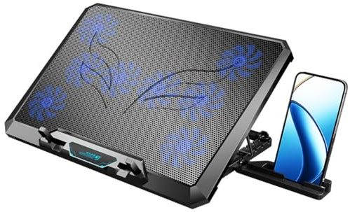 Flaroey Laptop Cooling Pad with 8 Cooling Fan Laptop Cooler Fan with No Lights Notebook Cooler Stand with 5 Height Adjustable