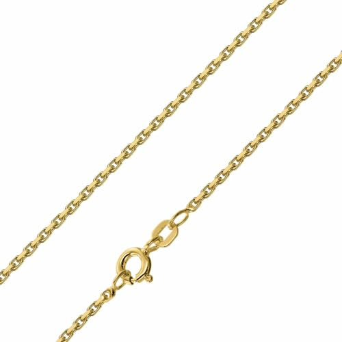 trendor Herren-Kette 925 Silber Vergoldet Ankerkette 1,6 mm breit 28995 | Herren-Halskette aus Sterlingsilber goldplattiert, Silber-Kette für Männer, Herren-Halskette für Anhänger, robuste Ankerkette