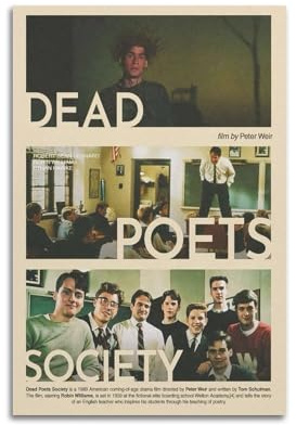 HDASEKA Vintage-Filmposter Dead Poets Society 1, Leinwanddruck, ästhetisches Poster, moderne Kunstmalerei für Wohnzimmer, 30 x 45 cm, ungerahmter Stil