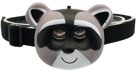 Linterna frontal para niños, diseño de dibujos animados, linterna LED giratoria con correas ajustables | Divertido juguete de linterna frontal – Linterna portátil para camping, senderismo, caza