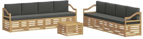 vidaXL Sofagarnituren Massivholz Akazie, Outdoorsofa, modernes Gartenmöbel für gemütliche Terrasse, Lounge, strapazierfähiges Set