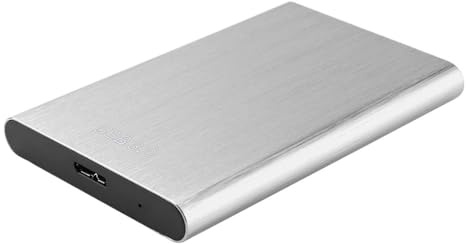 Disco Duro Externo portátil de 1 TB y 25 Pulgadas USB 3.0 Compatible con tabletas y Dispositivos Metal Plug and Play(Silver)
