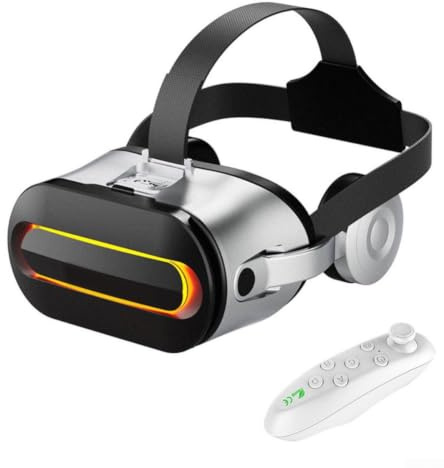 VR Headset for iPhone and for android – Immersive 3D Virtual Reality Glasses with HD Lenses for Games Movies – Adjustable Focus Black(White)
