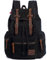 HuaChen Mochila de lona vintage, mochila de cuero de viaje para hombre para laptop senderismo, Negro, M