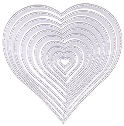 U-horizon 10pcs LOVE Heart Cutting Dies, DIY Scrapbooking Metal Embossing Stencil For Album Paper Card Art Craft