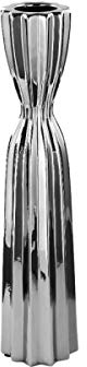 Kerzenleuchter Madame 30cm Höhe, Keramik Silber, Fink