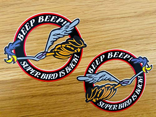 Generic Roadrunner 2er Set Aufkleber Sticker Paar Super Bird Beep Plymouth Hot Rod Mi359