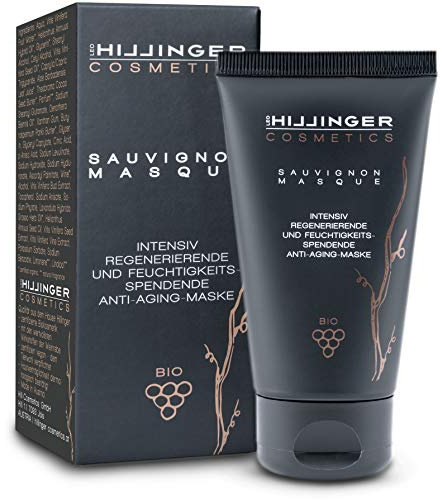 HILLINGER COSMETICS - BIO Sauvignon Gesichtsmaske - intensiv regenerierende und feuchtigkeitsspendende Anti-Aging-Maske - Aloe Vera - straffe Haut für Männer und Frauen - 75 ml