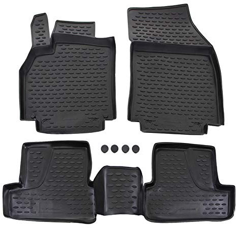 J&J AUTOMOTIVE | Tapis De Sol en Caoutchouc 3D Exclusive Compatible avec Megane 3 2008-2016, Bord Haut, Noir, Antidérapant, Toutes Saisons