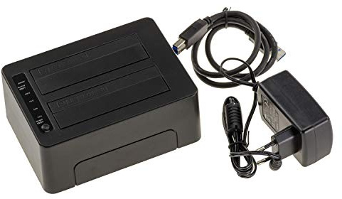 KALEA-INFORMATIQUE Docking Station für 2 SATA 2.5 oder 3.5 Laufwerke mit USB3 5G Verbindung und CLONAGE Funktion. Externes 3A-Netzteil im Lieferumfang enthalten.