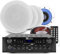Power Dynamics 2-Zone Bluetooth Ceiling Speaker System - PV220BT Amplifier, 4x ESCS6 6.5 Low Profile Home Audio Multiroom Music Kit